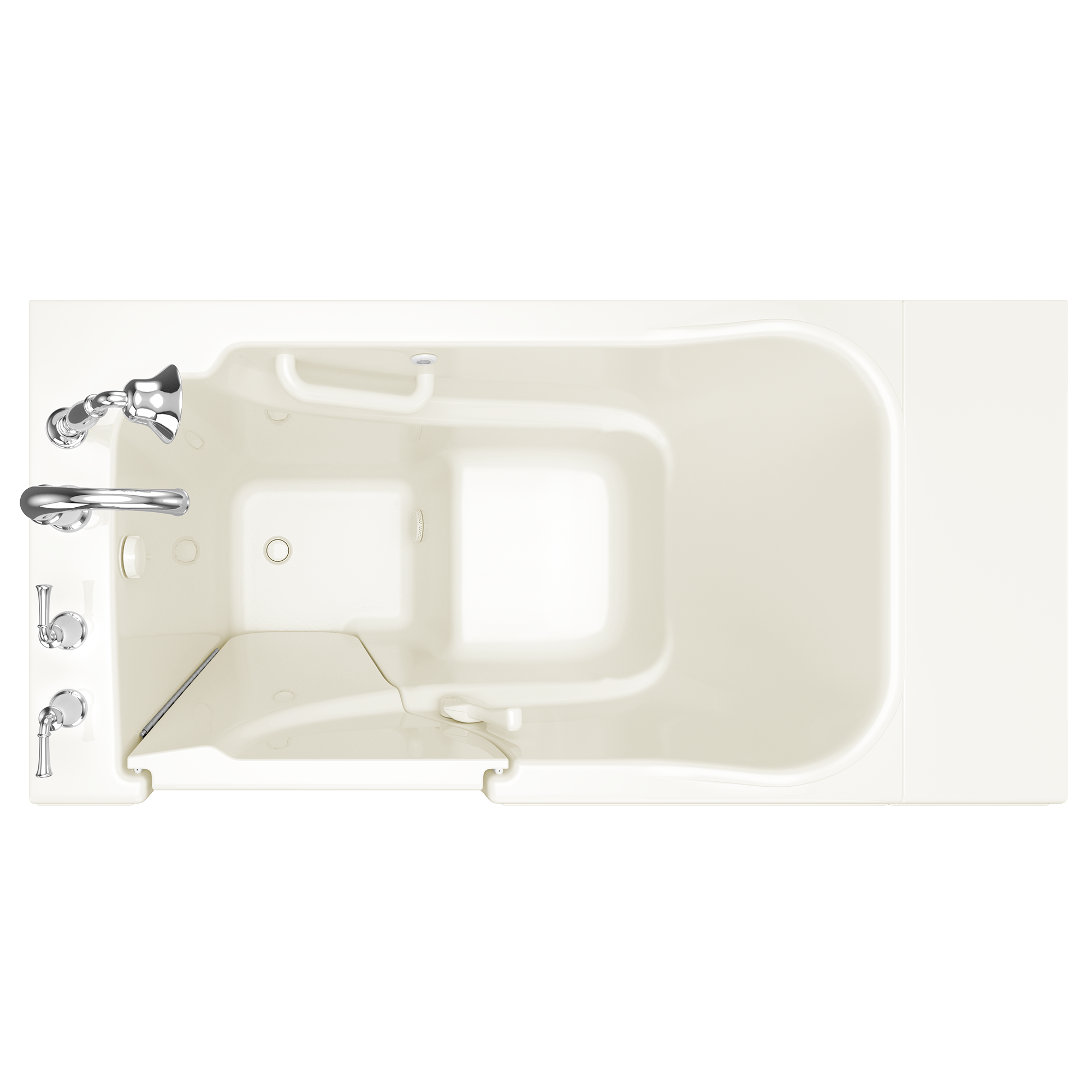 Gelcoat Value Series 30x52 Inch Soaking Walk In Bathtub   Left Hand Door and Drain WIB LINEN